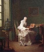 Lady with a bird-organ Jean Baptiste Simeon Chardin